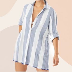 Tommy Bahama Rugby Beach Stripe Boyfriend Shirt